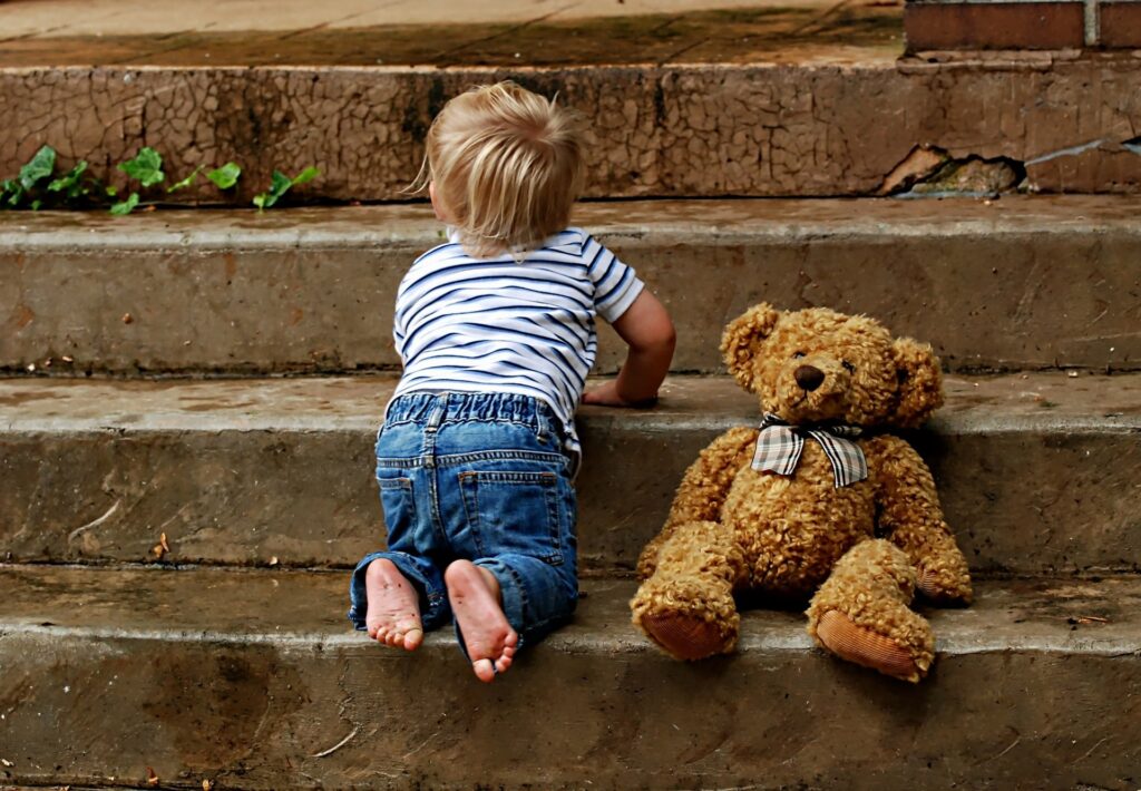 Boy on stairs